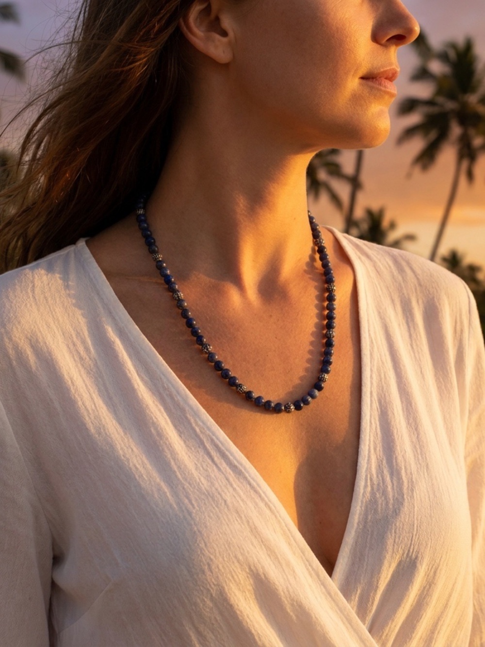 Altius Sky Blue Pyrite Necklace - AAA Quality - 21.5"